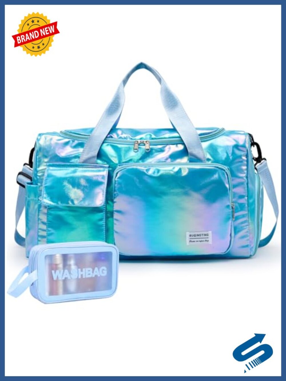 Nylon Gym Duffle Bag Weekender Travel Bag with Shoe Compartment